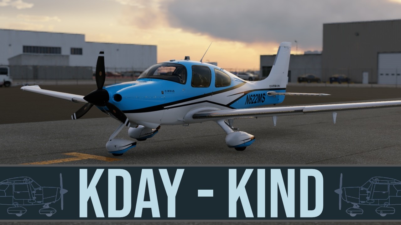 🔴 KDAY to KIND | TorqueSim SR22 on VATSIM | VFR Training Flight + Full Stops