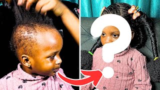I Recreated The Viral Africa Queen Trending Hairstyle on My Toddler with Little Hair 😱