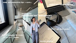 MIDTERM SEASON STUDY VLOG ₊˚⋅✎ᝰ.. most productive days, intense studying, staying organized