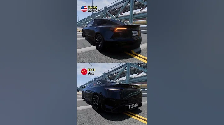 Tesla Model 3 vs BYD Seal | Suspension Test #beamng #gaming #automobile