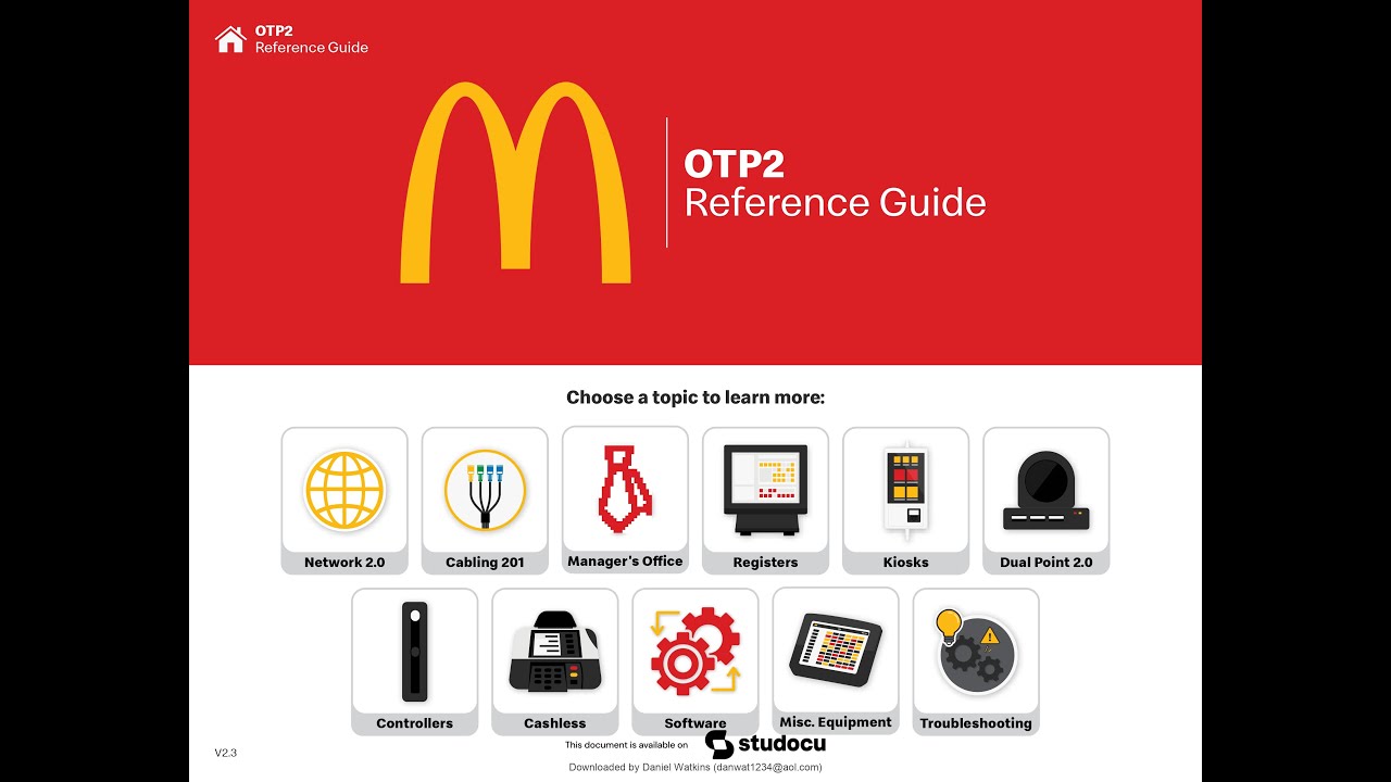 Mcdonald's OTP2 Reference Guide Tech Course For Managers Tier 2 - YouTube
