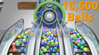 16,600 Colorful Balls Marble Run Loop animation V08