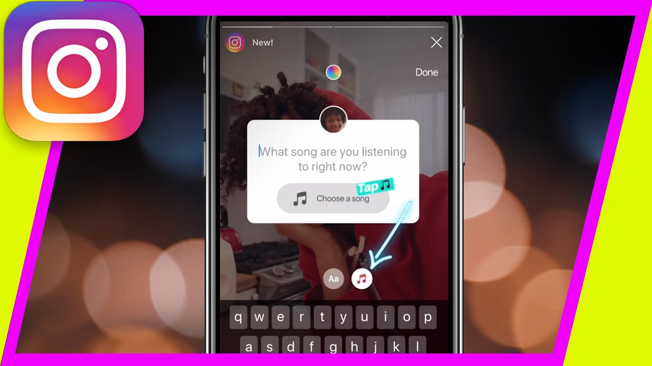 how to put choose a song on instagram story