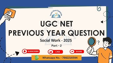 UGC NET JRF SOCIAL WORK 2025 | SOLVED QUESTIONS | PART 2 |