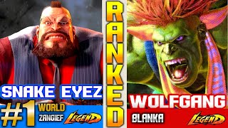 SF6 Zangief (Snake Eyez Vs Wolfgang) Blanka   Rankeds ▰ High Level