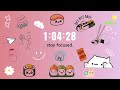 1Hour Cozy Study Pomodoro Timer 🍣| sushi food |🎶 cozy lofi music 🌺| study with me |💙🌺🌼🍄