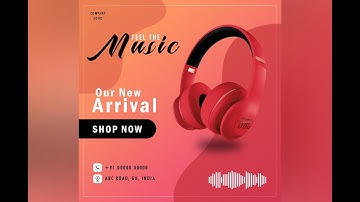 How to Design Social Media Poster | Headphone Banner | Adobe Photoshop Tutorial | Guru Graphics