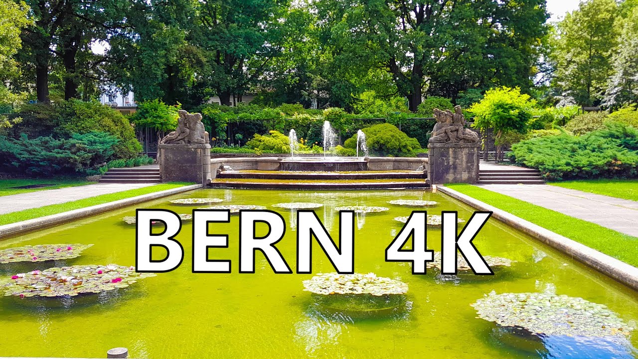 Bern Switzerland 4k | Garden of roses walktour | Ambient City Sounds