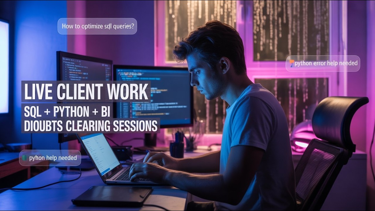 🔴 LIVE | Data Analyst Work + SQL Power BI Python Doubt Solving - YouTube