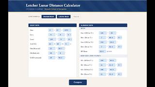 Lunar Distance by Calculator: The Letcher Method