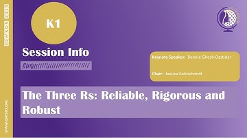 IDWSDS25 Keynote1: The Three Rs: Reliable, Rigorous and Robust