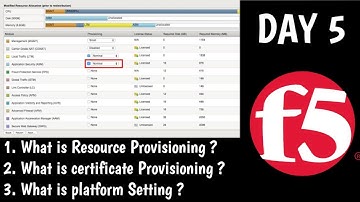 DAY5 | F5 Training | What is Resource provisioning | TMOS | F5 LTM