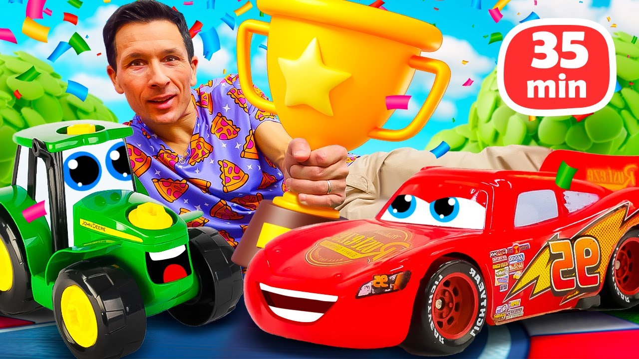 Fred et Johnny le tracteur : une équipe de rêve !🚜✨Jouons avec des voitures !