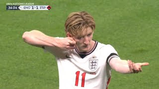 Anthony Gordon GOAL! 🔥 ICONIC CELEBRATION vs Spain | Spain 1-1 England