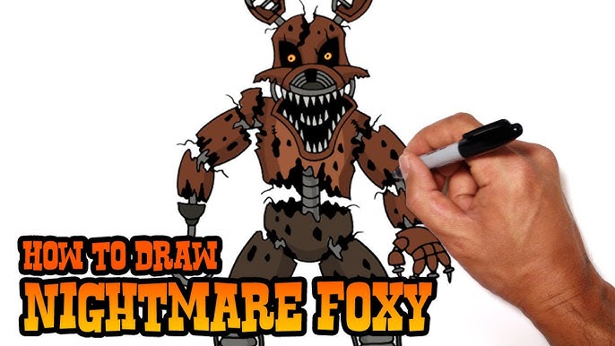 How to Draw Withered Foxy  Five Nights at Freddy's 