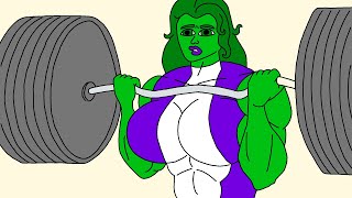 SHEHULK GIANTESS MUSCLE GROWTH BICEP CURL POV ANIMATION UNAWARE CITY