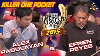 ONE-POCKET: ALEX PAGULAYAN VS EFREN REYES - 2015 DERBY CITY CLASSIC