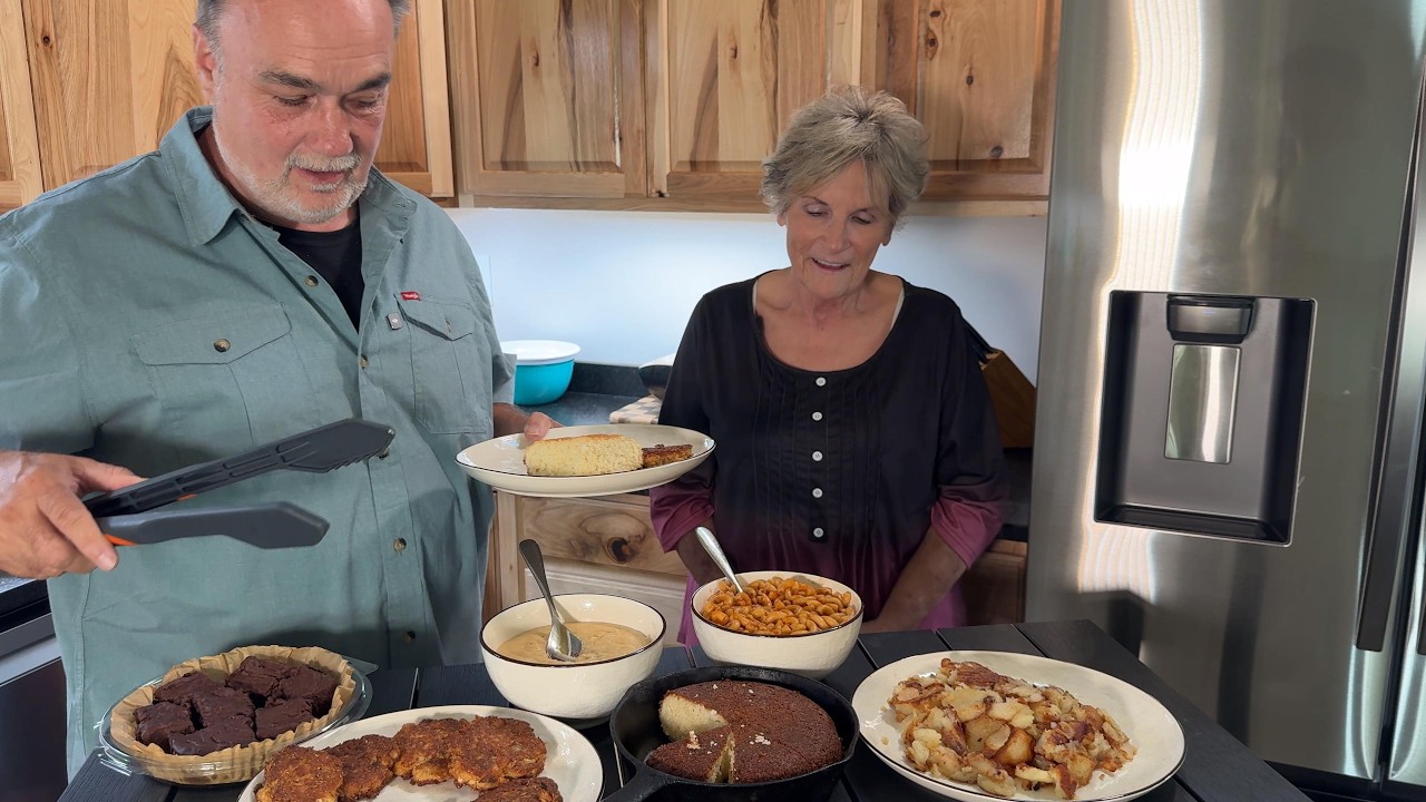 Salmon Patties, Fried Potatoes, Creamy Meal Gravy, & golden cornbread: Cooking with Anna Baker