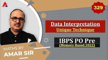 Data Interpretation | Concept and Tricks By Amar Sir | IBPS PO Pre Memory Based 2022 #ibpspo #di