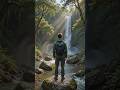 A Magical Moment in Front of a Breathtaking Waterfall 💧🌿