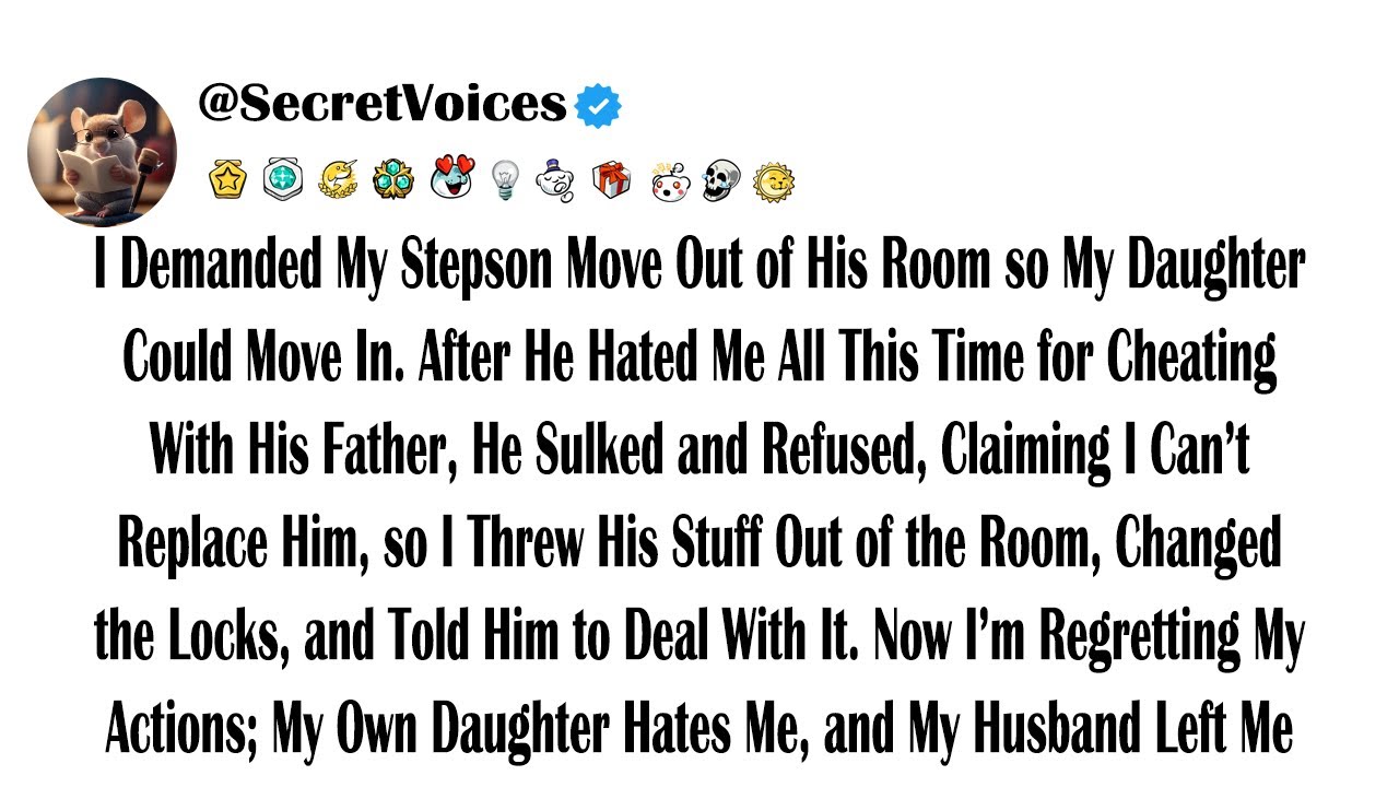 I Demanded My Stepson Move Out of His Room so My Daughter Could Move In. After He Hated Me All Th...