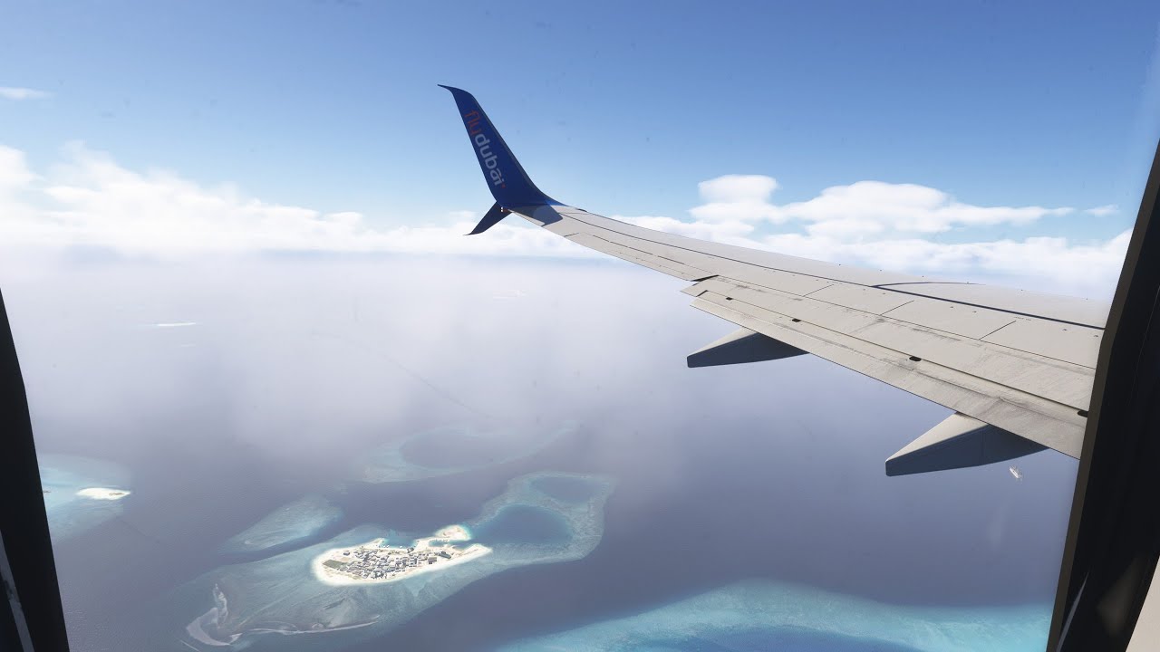 MSFS2024 PMDG 737 Approaching and landing at Maldive with various views