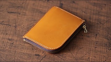 [Free PDF pattern] How to make an L type zipper wallet/leathercraft/DIY/making/Handmade