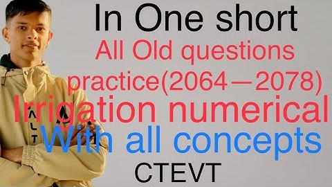 irrigation important numerical || irrigation drainage important numerical || irrigation numerical