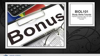 BIOL101 - Study Skills Tutorial - Exams
