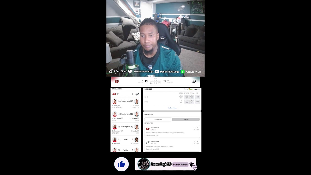 Philadelphia Eagles vs San Francisco 49ers | Wildcard | 2ND HALF LIVE REACTION (Portrait)