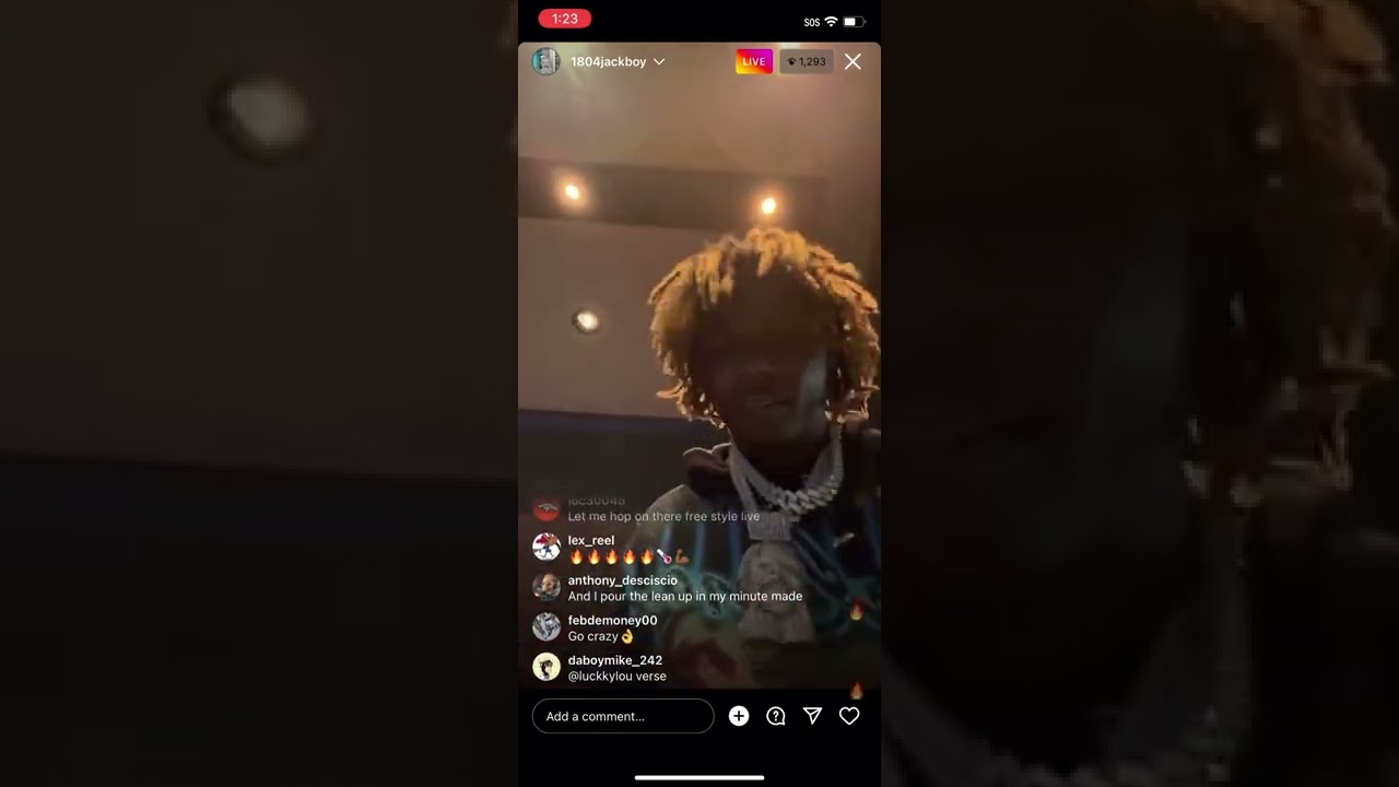 Jackboy plays unreleased music (renegade freestyle, kodak black diss)- Instagram live, 17/8/22