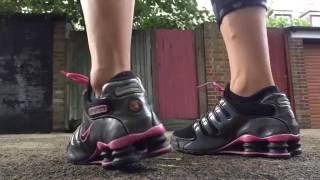 pink and black nike shox womens