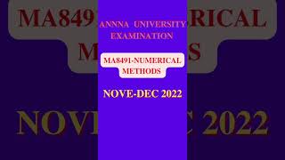 MA8491-NUMERICAL METHODS  ANNA UNIVERSITY  QUESTION/NOVE-DEC 2022/REGULATION-2017/ANNA UNIVERSITY