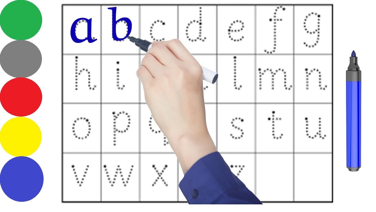 Learn How To Trace abc Lowercase letters | English Alphabet Tracing | Tracing, Writing On Dots
