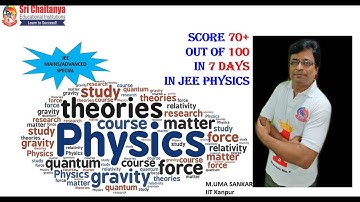 HOW TO SCORE 70 PLUS MARKS IN 7 DAYS IN JEE PHYSICS||M.UMA SANKAR|| IIT Kanpur||JEE MAINS SPECIAL