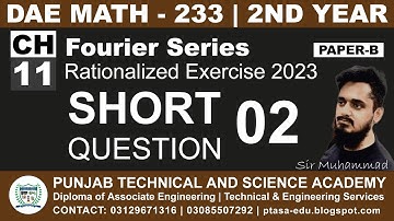DAE MATH 233 Chapter 11 Short Question 2 | Sir Muhammad