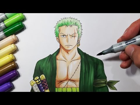 How To Draw Zoro From One Piece Step By Step Tutorial Youtube