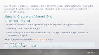 How to Create a Perfectly Aligned Grid in Python with x Inside