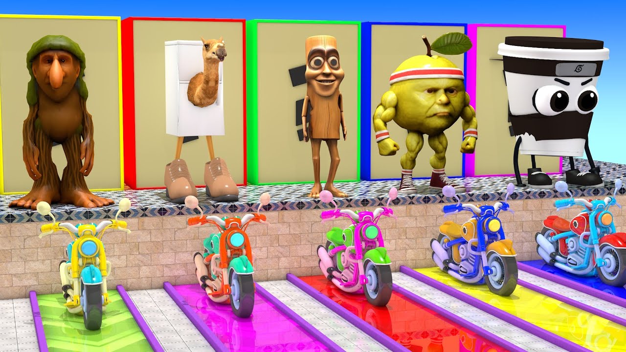 Long Slide Game With Cow Elephant Gorilla Hippopotamus Tiger 3d Animal Game Funny 3d Animals