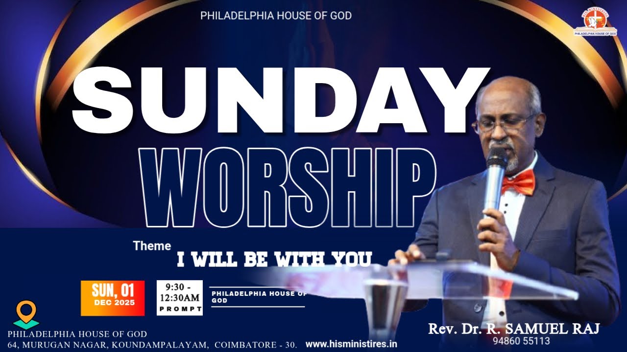 Paster Raj Samual SUNDAYWORSHIP ( 07-12-2025 ) Rev.Dr. R.SAMUEL RAJ || HIS MINISTRIES CBE ...