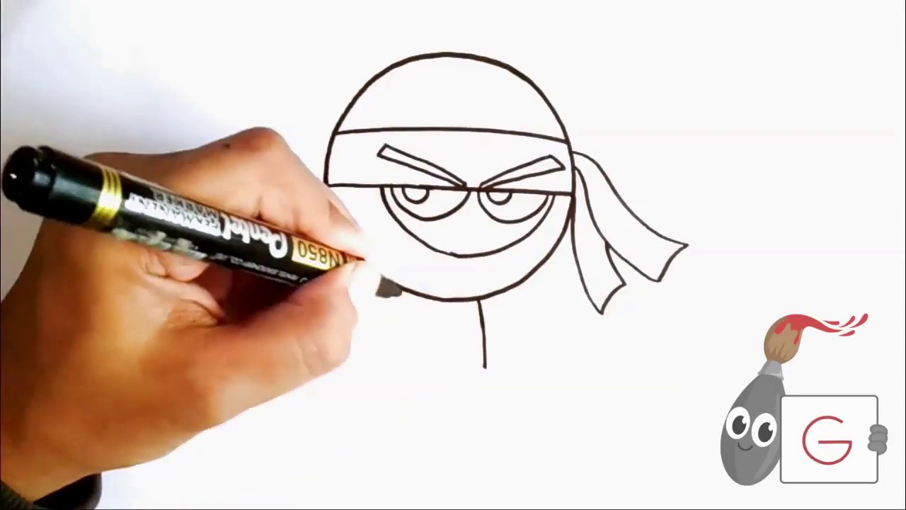 Menggambar Ninja Kartun Dari Huruf G How To Draw Ninja Cartoon