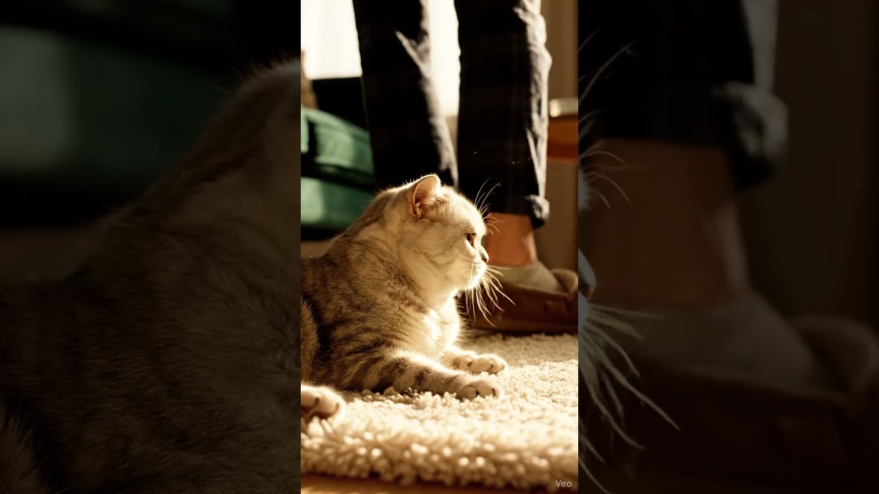 Evidence Destroyed! The Guilty Cat's Quick Snack Before Getting Busted. 