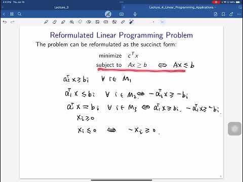 Lecture 4 Linear Programming Applications - YouTube