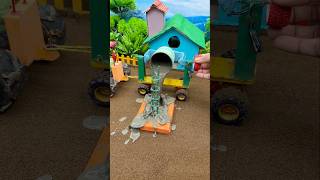 😱 Real Working Mini Tractor Making Cement Pillar | Amazing DIY Construction Machine 🚜 #shorts