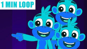 🎵Five Little Monkeys Remix (1 Min Loop) High-Energy Toddler Beat Mix & Fun Learning @MonkeyRhymesHub