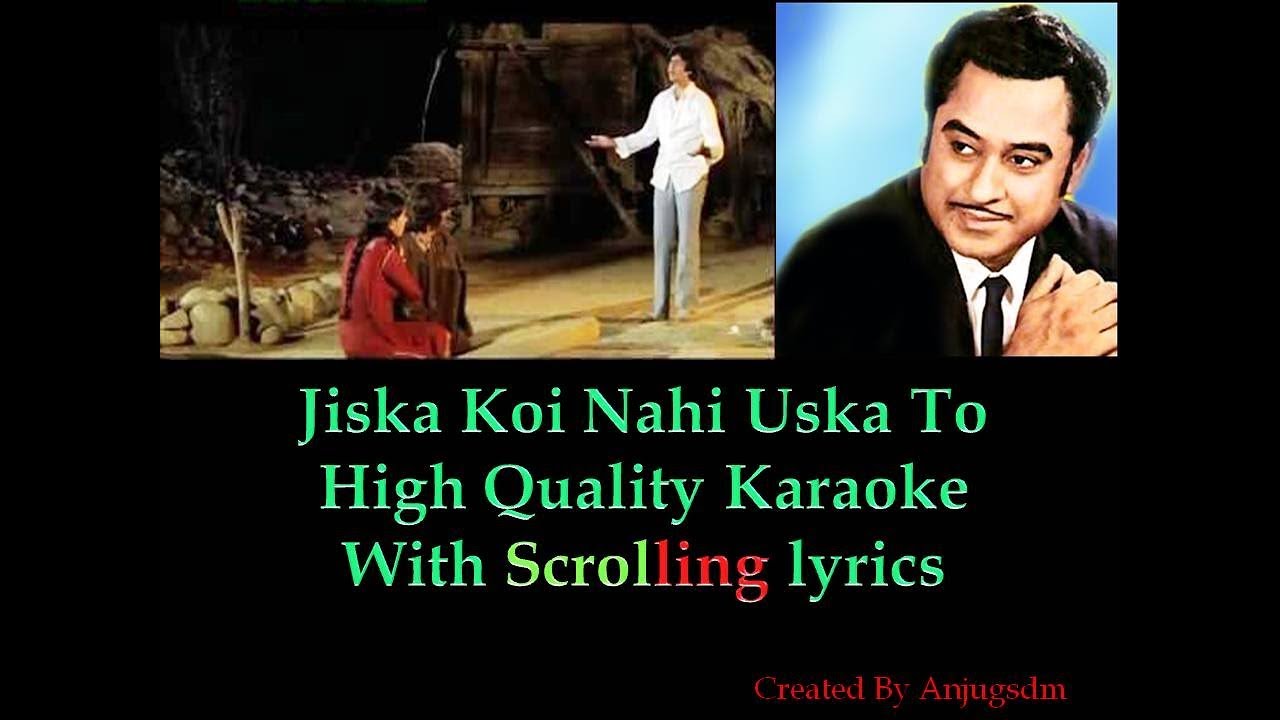 Jiska Koi Nahi Uska To  Laawaris 1981 karaoke with scrolling lyrics High Quality