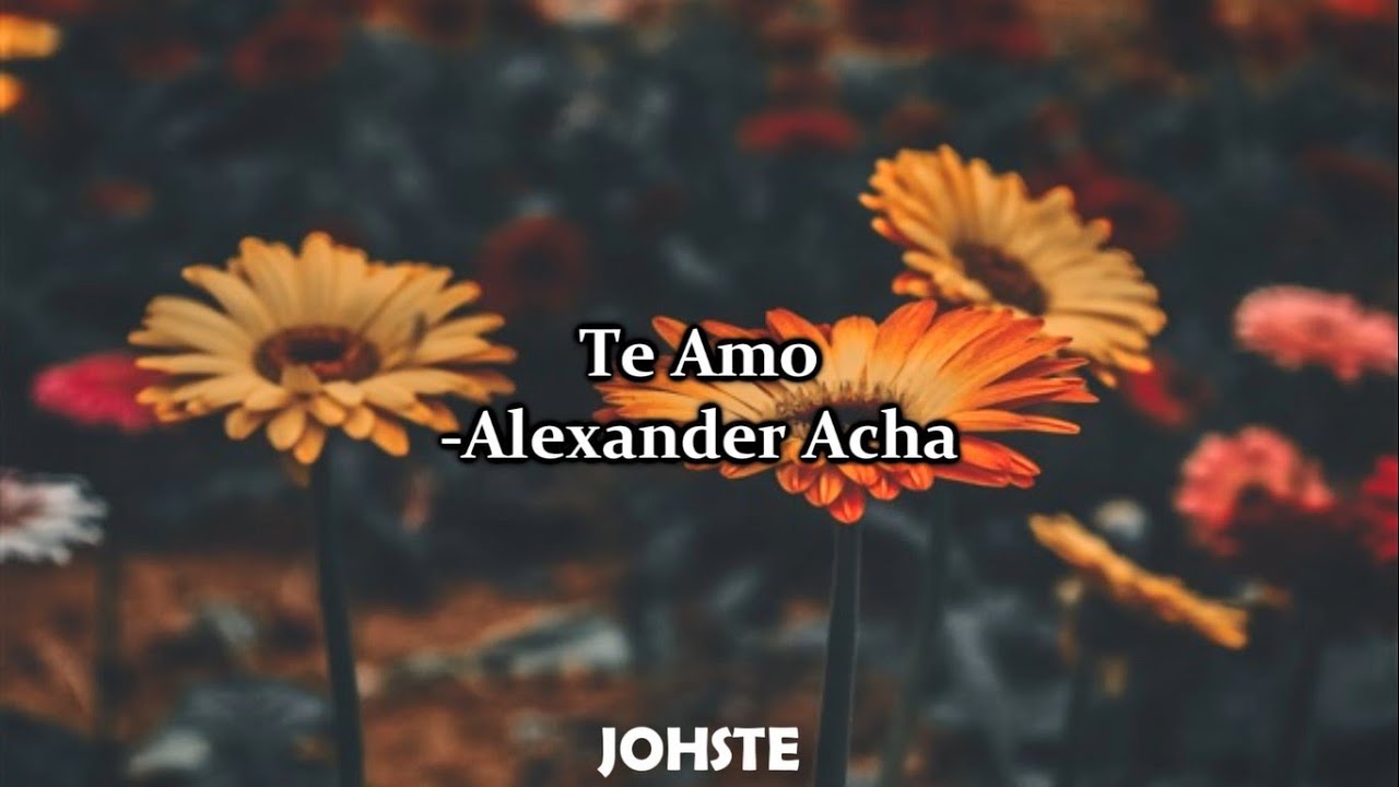 Te Amo Alexander Acha (letra) YouTube