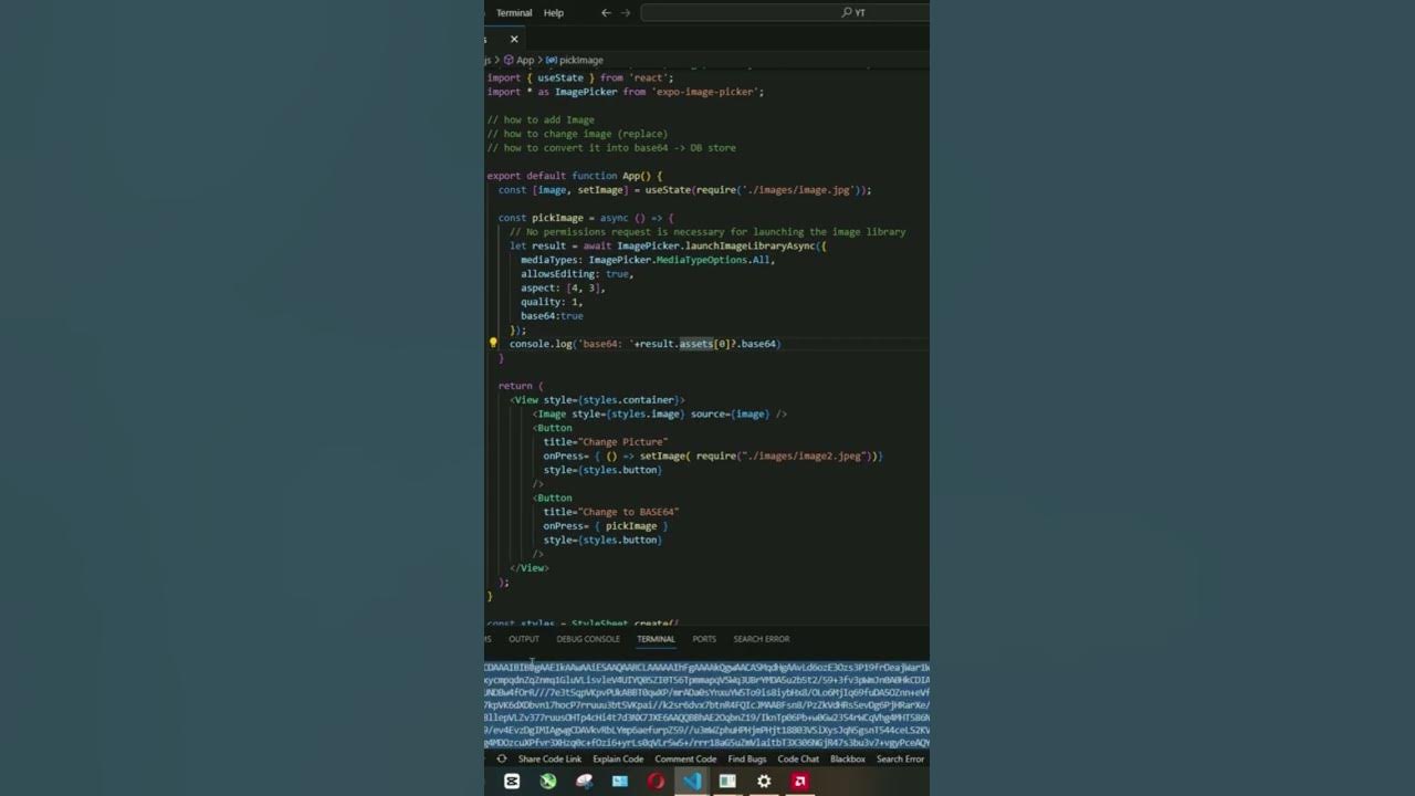 Image to base64 expo react native youtube