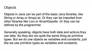 Objects v Primitives Take 1