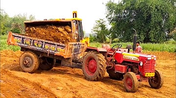 New Jcb 3dx Backhoe Machine Loading Mud In Old Mahindra 475 Di Tractor | Tractor Video | Jcb Video